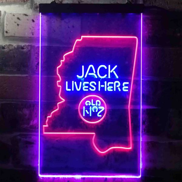 Jack Daniel's - Mississippi Dual LED Neon Light Sign